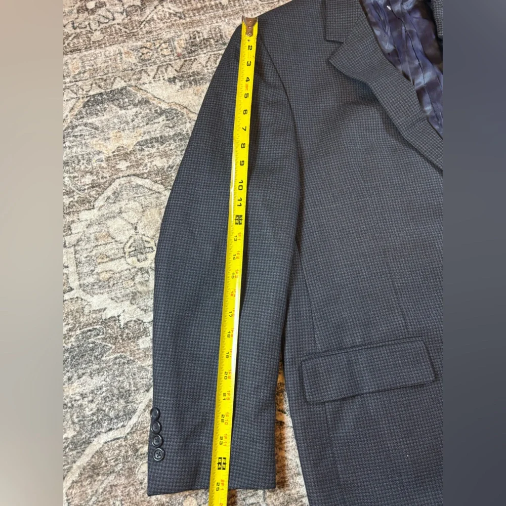 Men’s Joseph & Feiss Houndstooth 100% Wool Sport Coat Blazer Size 46 R‎